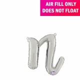 Script Letter Silver Balloon - Letter n
