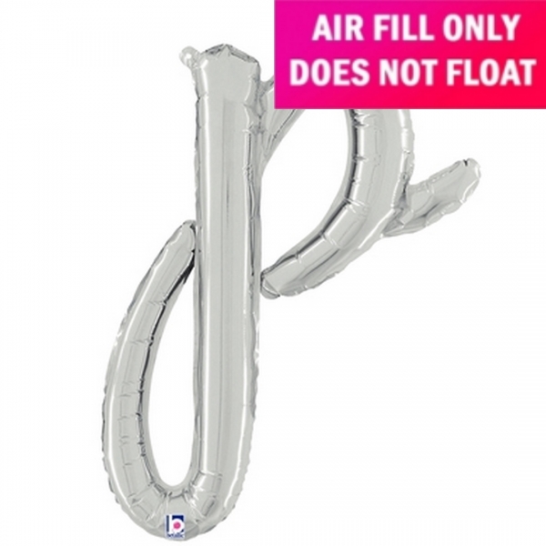 Script Letter Silver Balloon - Letter p