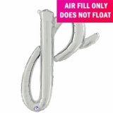 Script Letter Silver Balloon - Letter p