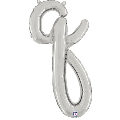 Script Letter Silver Balloon - Letter q