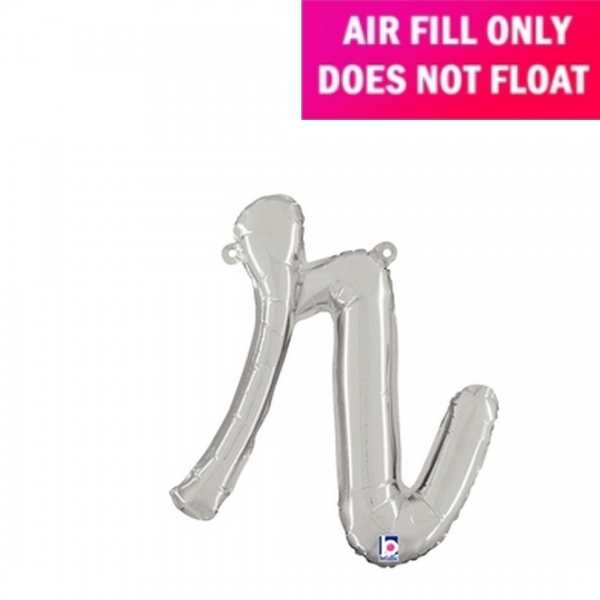  Script Letter Silver Balloon - Letter r