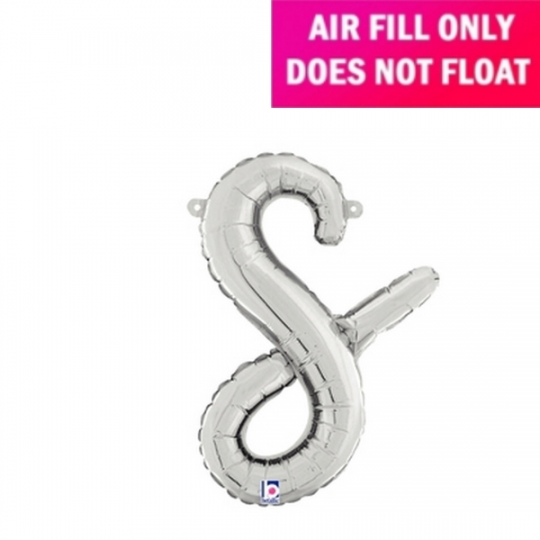 Script Letter Silver Balloon - Letter s