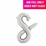 Script Letter Silver Balloon - Letter s