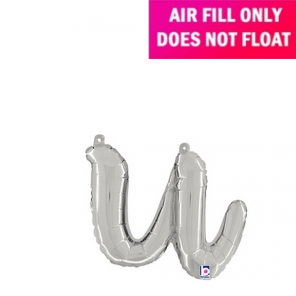 Script Letter Silver Balloon - Letter u