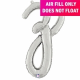 Script Letter Silver Balloon - Letter z