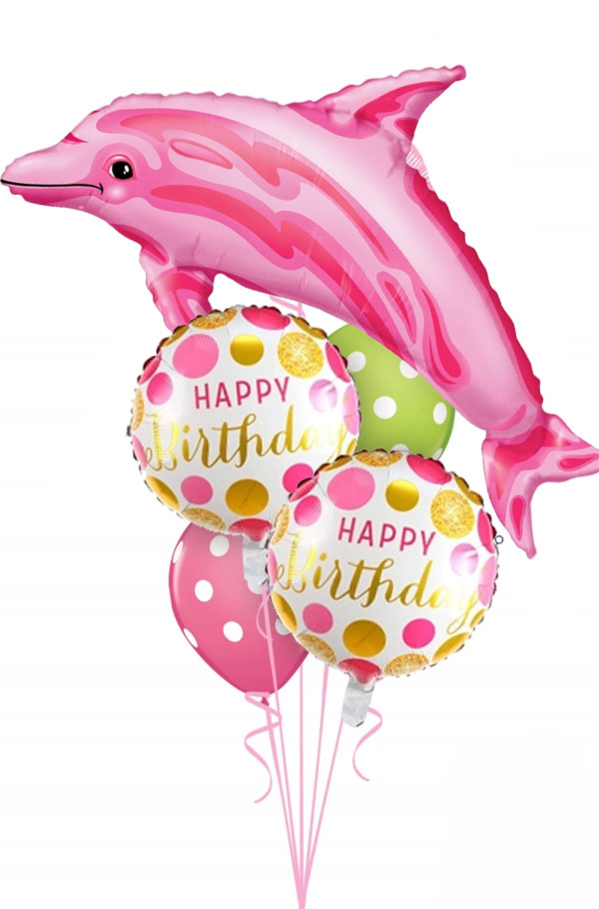 Polka Dot Pink Birthday Dolphin Bouquet