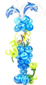 7FT Sea Creatures Dolphin Column INDOOR