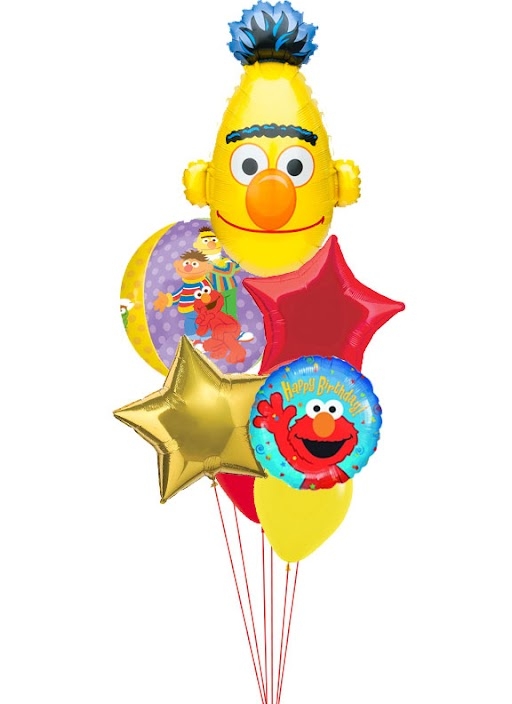 Sesame Street Friends Bert and Elmo Birthday Balloon Bouquet