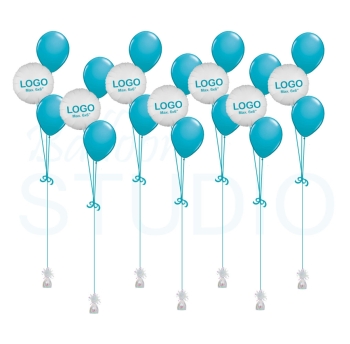 [Set of 7] Custom Printed Vinyl Hybrid Balloon Bouquets of 3 