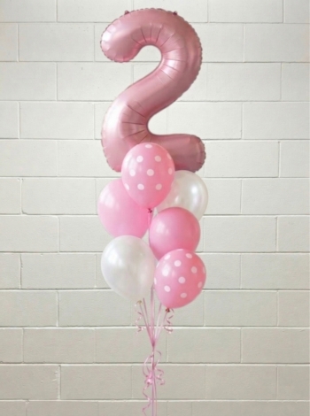 Set of 7 - Pick an Age Mixed Print and Solid Latex Balloon Bouquet