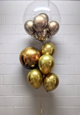 Shades Of Gold Bubble Balloon Bouquet