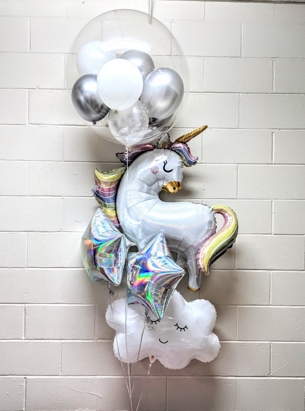 Shining Star & Rainbow Unicorn Balloon Bouquet	