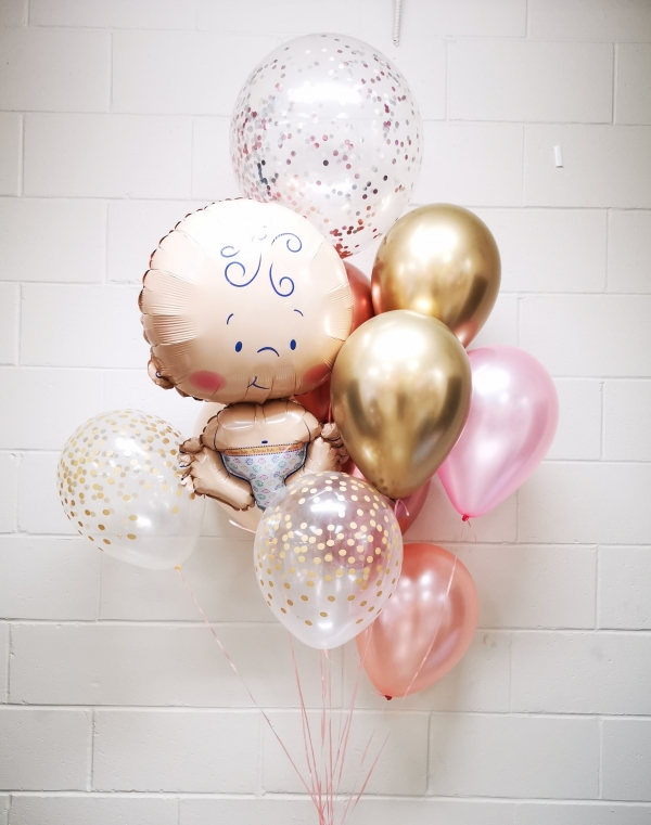 Shiny & Rose Gold Baby Bouquet