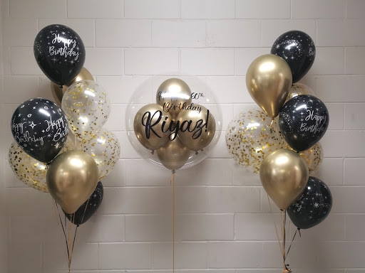 Shiny Supreme Fantasy Gold and Black Happy Birthday Custom Name Set
