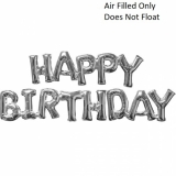 Silver Happy Birthday Banner Balloon 