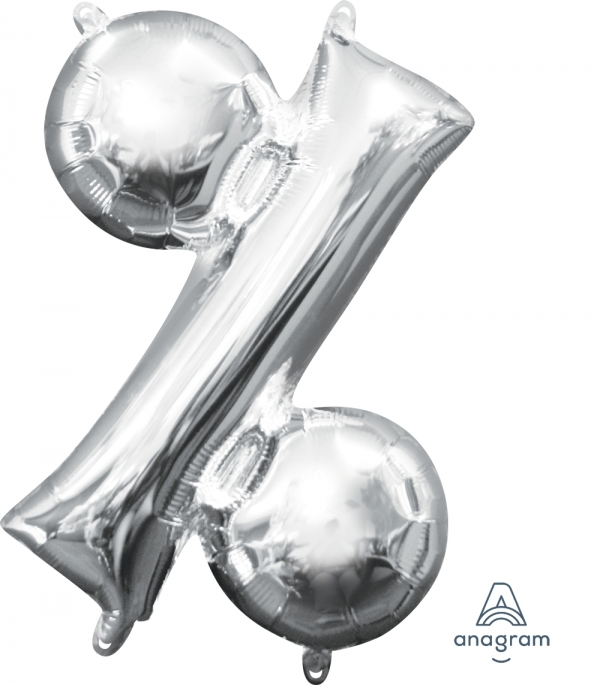 34inch Silver Percentage Percent Balloon