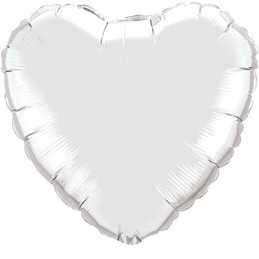 Silver Mylar Heart Balloon