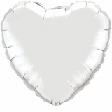 Silver Mylar Heart Balloon