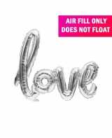 Silver Script Balloon Banner Love