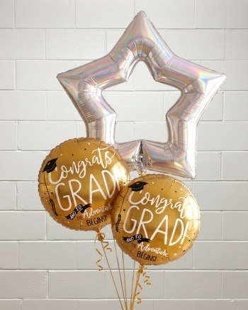 Silver Star Congrats Grad Ombre Balloon Bouquet