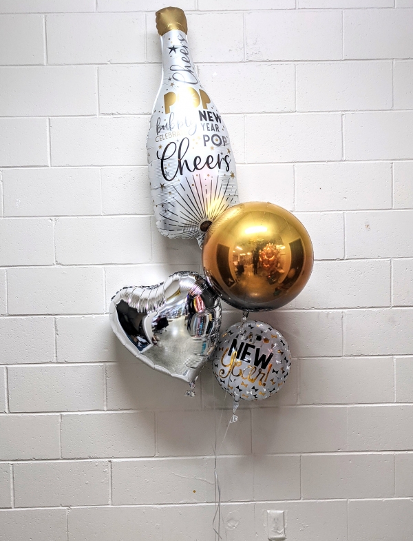 Simple Cheers To A New Year All Foils Balloon Bouquet