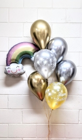 Simple Rainbow Birthday Balloon Bouquet