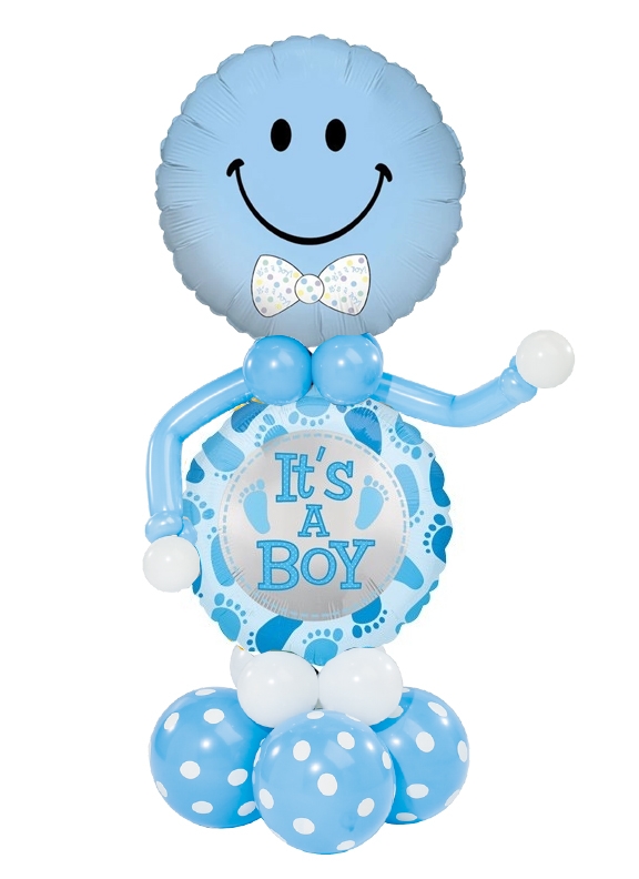 Smiley Its a Boy Balloon Centerpiece