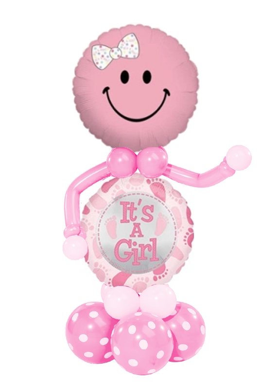 Smiley Its a Girl Balloon Centerpiece