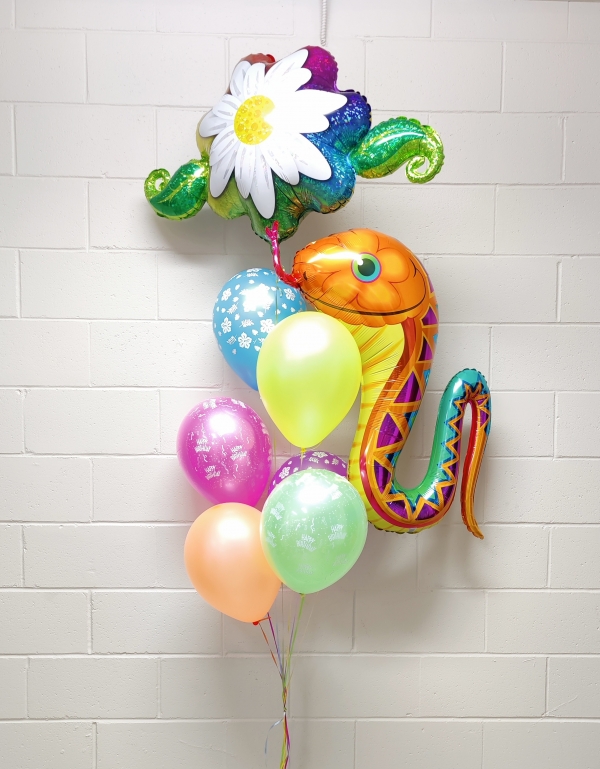 Snake in your Flowers Birthday Balloon Bouquet