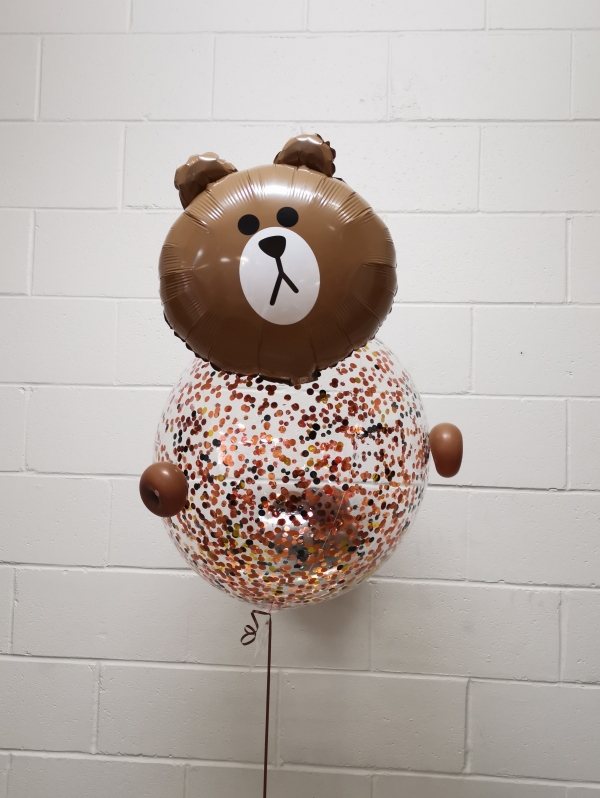 Somebody Loves You Beary Much Confetti Bubble Balloon