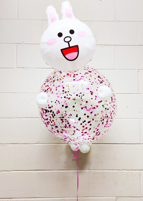 Somebunny Loves You Bunny Body Confetti Bubble Balloon 