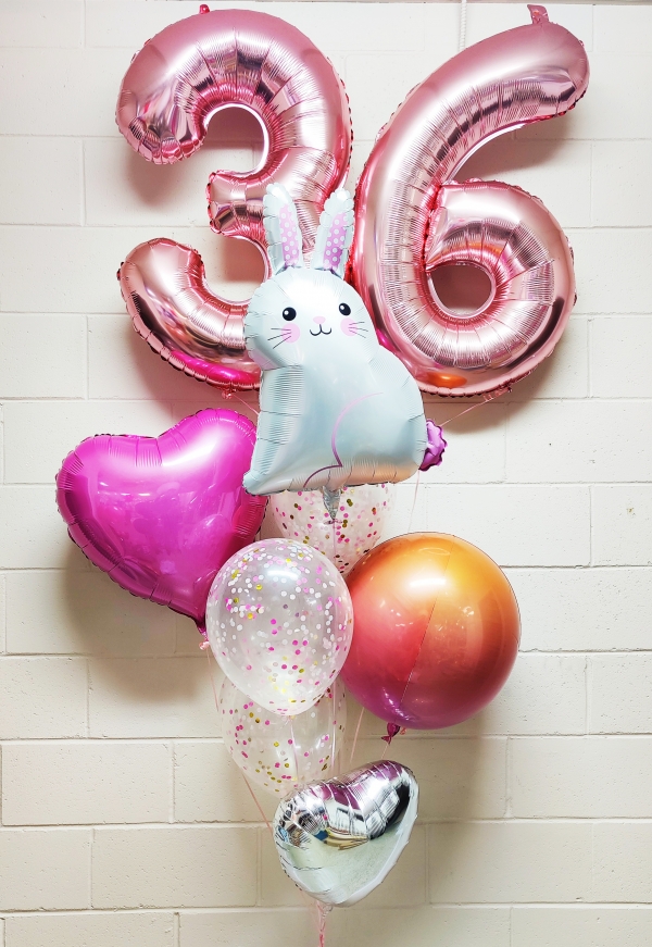 Somebunny Loves You Pick An Age Two Numbers Balloon Bouquet