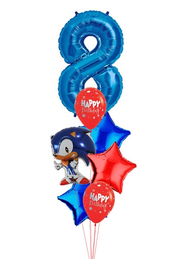 Sonic The Hedgehog Pick An Age Birthday Balloon Bouquet