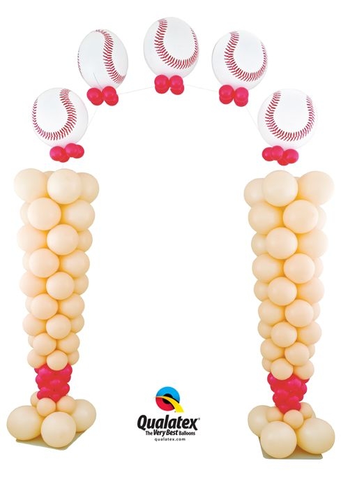 7-9FT Baseball Duo Column Pearl String Arch Set INDOOR