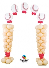7-9FT Baseball Duo Column Pearl String Arch Set INDOOR