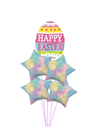 Springy Easter Eggs with Stars Balloon Bouquet