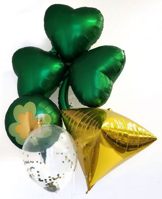 St Patricks Day shamrock and confetti bouquet