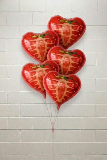 Strawberries Balloon Bouquet of 5 Latex-Free