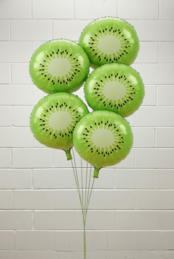 Kiwi Balloon Bouquet of 5 Latex-Free
