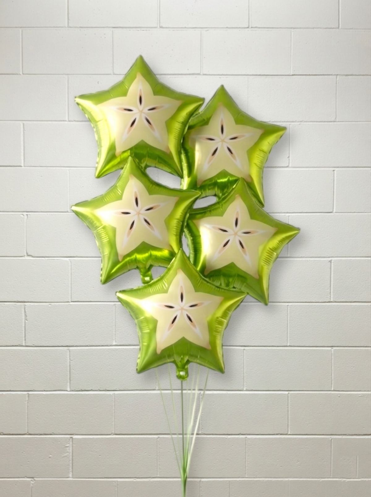Starfruit Balloon Bouquet of 5 Latex-Free