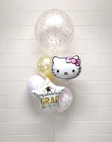 Stars and Confetti Hello Kitty Congratulations Grad Balloon Bouquet