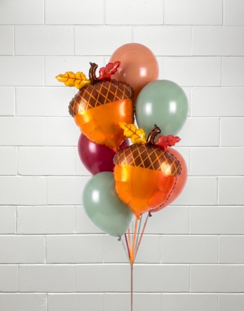 Fall Festival Acorn Balloon Bouquet of 7