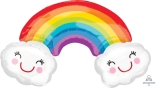 Super Shape Rainbow with Happy Clouds balloon