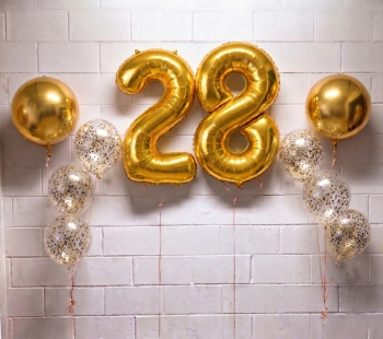 Super Simple Shiny Pick An Age Gold Balloon Set