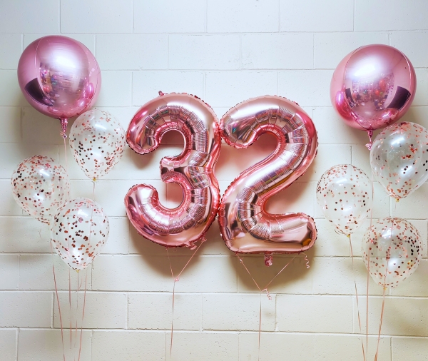 Super Simple Shiny Pick An Age Rose Gold Balloon Set