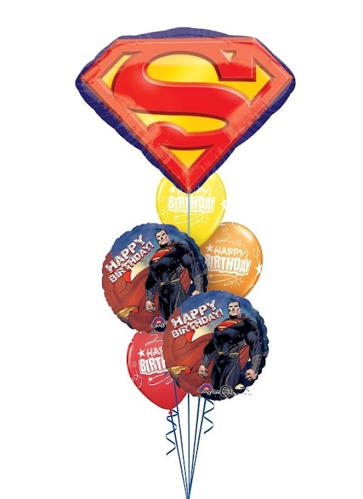 Superman Birthday Balloon Bouquet