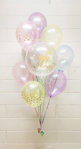 Supreme Bright Crystal Confetti Birthday Balloon Bouquet