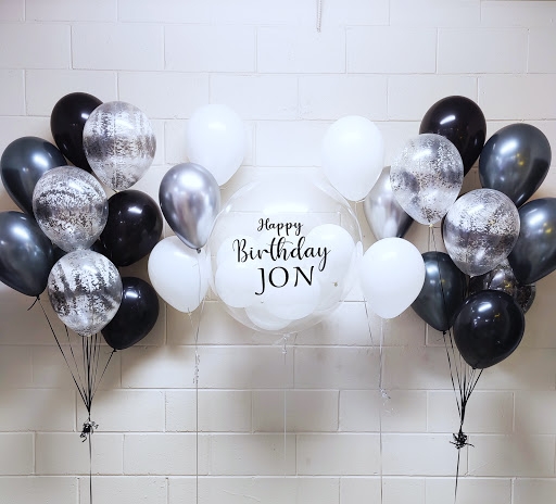 Supreme Fantasy Black and White Happy Birthday Custom Name Set