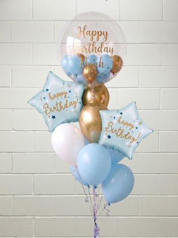 Supreme Happy Birthday Bubble Bouquet with Custom Message