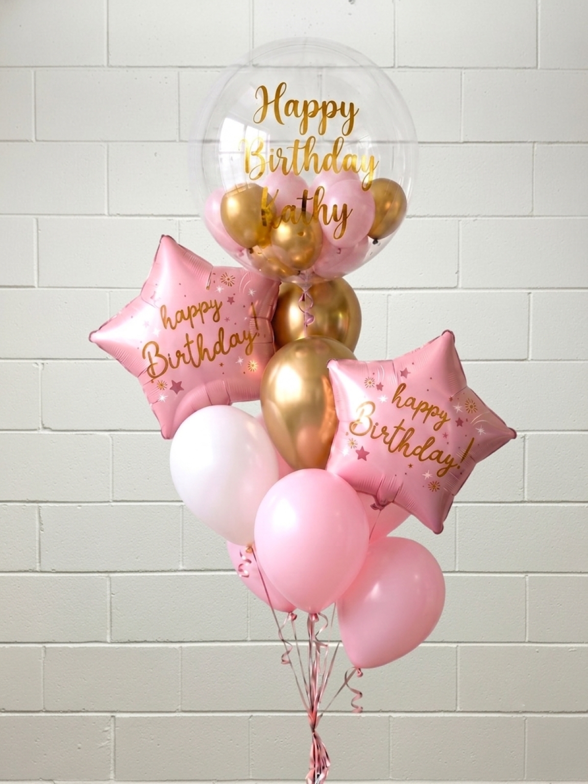 Supreme Happy Birthday Bubble Bouquet with Custom Message